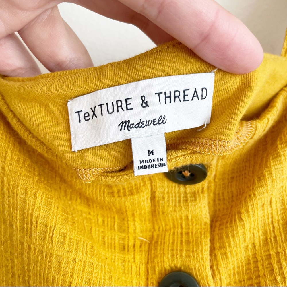 MADEWELL Texture & Thread Button-Front Tank Dress Mustard yellow midi orange M - Picture 6 of 12